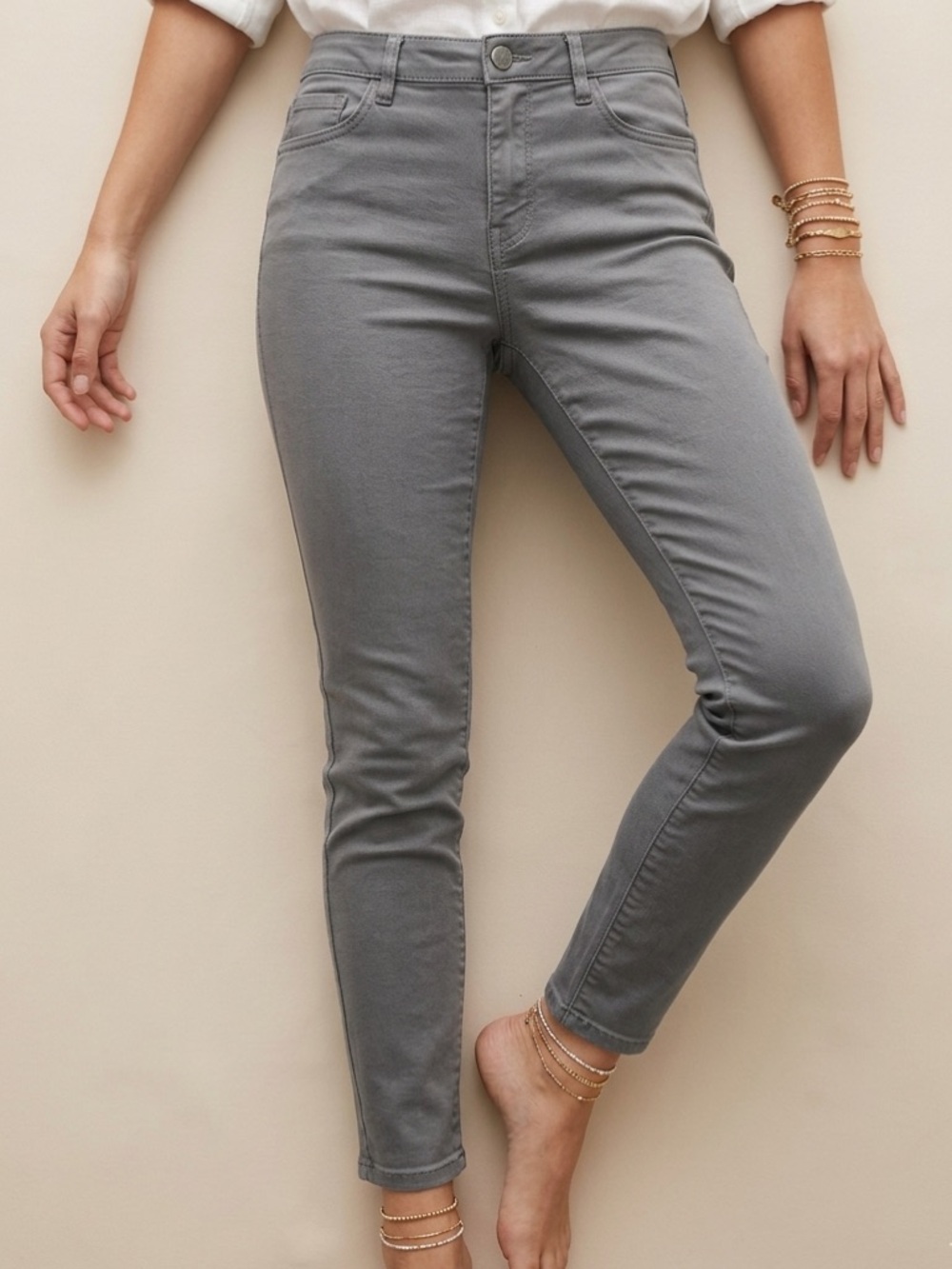 Brody Jeans Gray Skinny Straight Ankle Comfortable Jeans